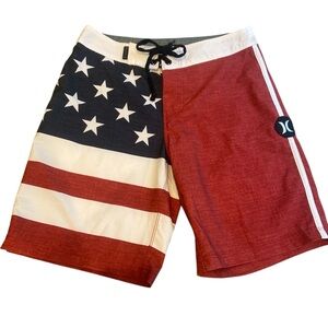 ❤️ Hurley boys phantom patriot Red White and blue Board Shorts Swimwear size 25